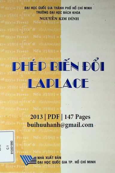Phép Biến Đổi Laplace (NXB Đại Học Quốc Gia 2013) - Nguyễn Kim Đính, 147 Trang