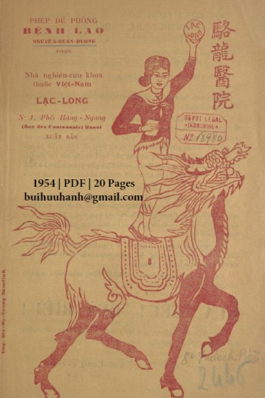 Phép Đề Phòng Bệnh Lao (NXB Lạc Long 1954) - Nguyễn Xuân Dương, 20 Trang