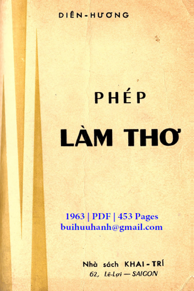 Phép Làm Thơ (NXB Khai Trí 1963) - Diên Hương, 453 Trang