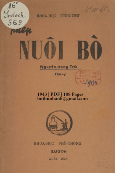Phép Nuôi Bò (NXB Khoa Học 1943) - Nguyễn Trọng Trử, 108 Trang