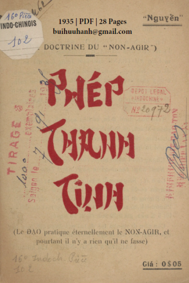 Phép Thanh Tịnh (NXB Xưa Nay 1935) - Nguyễn Kim Muôn, 28 Trang