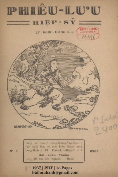 Phiêu Lưu Hiệp Sỹ Số 1-15,17 (NXB Đông Quang 1937) - Lý Ngọc Hưng, 256 Trang