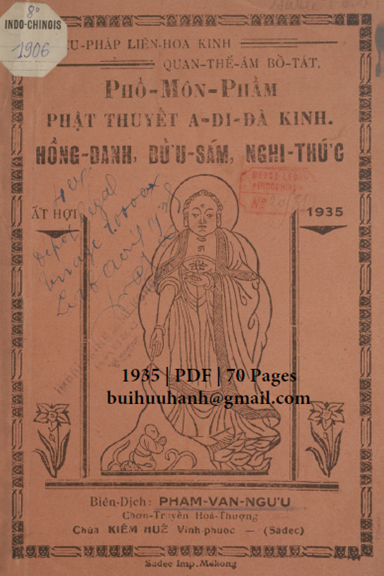 Phổ Môn Phẩm Phật Thuyết A-Di-Đà Kinh, Hồng Danh, Bửu Sám, Nghi Thức - Phạm Văn Ngưu, 70 Trang