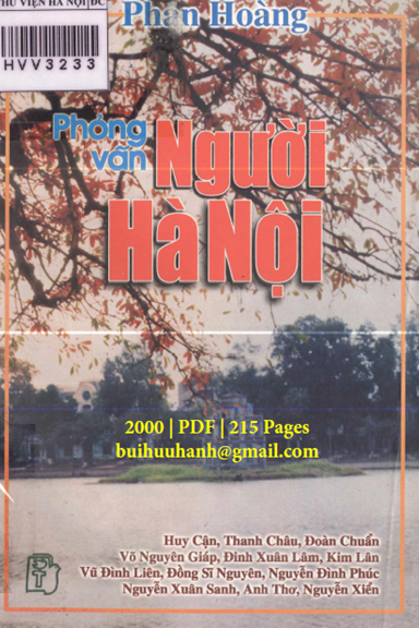 Phỏng Vấn Người Hà Nội (NXB Trẻ 2000) - Phan Hoàng, 215 Trang