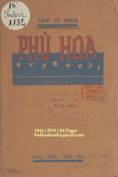 Phù Hoa (NXB Duy Tân Thư Xã 1944) - Lê Minh, 84 Trang