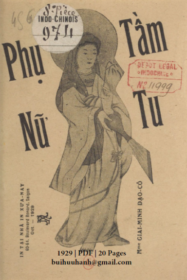 Phụ Nữ Tầm Tu (NXB Xưa Nay 1929) - Nguyễn Kim Muôn, 20 Trang
