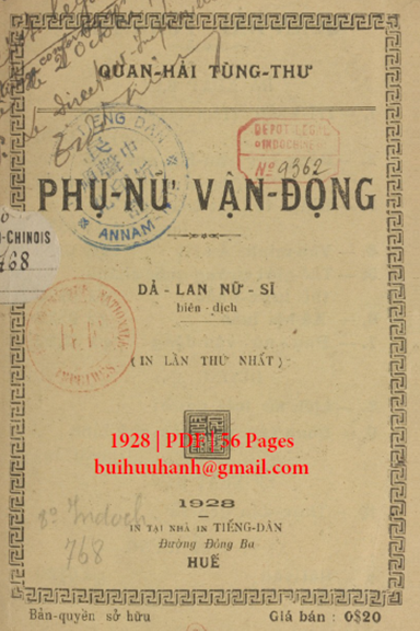 Phụ Nữ Vận Động (NXB Tiếng Dân 1928) - Dã Lan, 56 Trang