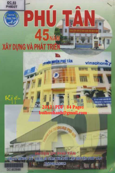 Phú Tân 45 Năm Xây Dựng Và Phát Triển (NXB An Giang 2013) - Nhiều Tác Giả, 84 Trang