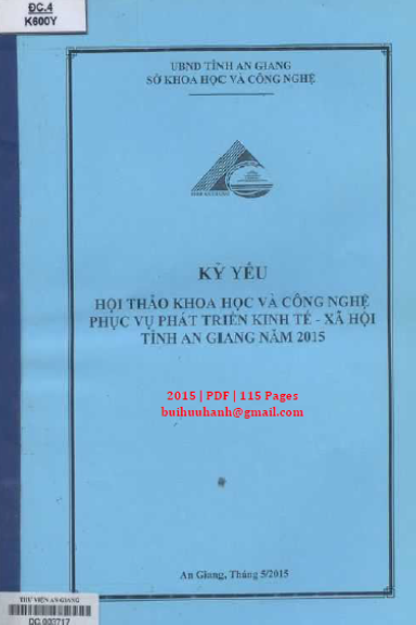 Phục Vụ Phát Triển Kinh Tế Xã Hội Tỉnh An Giang Năm 2015 (NXB An Giang 2015) - Lê Minh Tùng