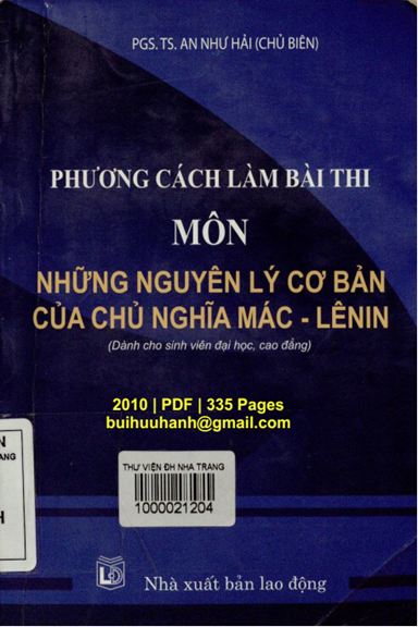 Phương Cách Làm Bài Thi Môn Những Nguyên Lý Cơ Bản Của Chủ Nghĩa Mác-Lênin - An Như Hải, 335 Trang
