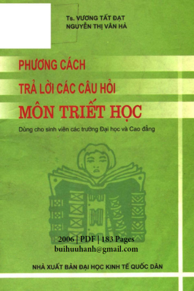 Phương Cách Trả Lời Các Câu Hỏi Môn Triết Học (NXB Kinh Tế Quốc Dân 2006) - Vương Tất Đạt, 183 Trang