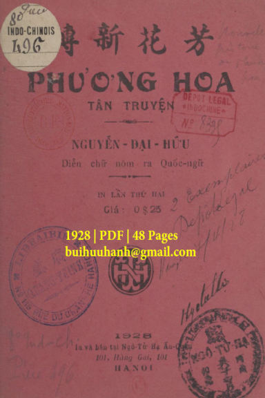 Phương Hoa Tân Truyện (NXB Ngô Tử Hạ 1928) - Nguyễn Đại Hữu, 48 Trang