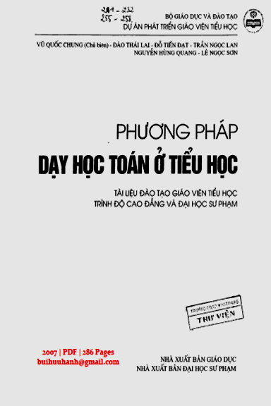 Phương Pháp Dạy Học Toán Ở Tiểu Học (NXB Giáo Dục 2007) - Vũ Quốc Chung, 286 Trang