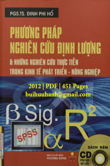 Phương Pháp Nghiên Cứu Định Lượng Và Những Nghiên Cứu Thực Tiễn Trong Kinh Tế Phát Triển Nông Nghiệp