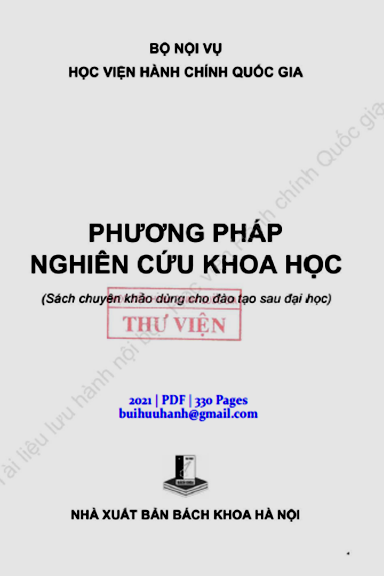 Phương Pháp Nghiên Cứu Khoa Học (NXB Bách Khoa 2021) - Đặng Xuân Hoan, 330 Trang