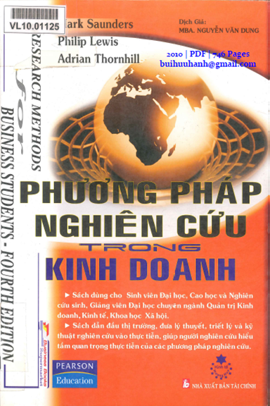 Phương Pháp Nghiên Cứu Trong Kinh Doanh (NXB Tài Chính 2010) - Mark Saunders, 746 Trang