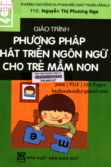 Phương Pháp Phát Triển Ngôn Ngữ Cho Trẻ Mầm Non (NXB Giáo Dục 2006) - Nguyễn Thị Phương Nga