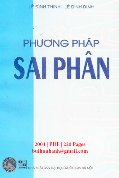 Phương Pháp Sai Phân (NXB Đại Học Quốc Gia 2004) - Lê Đình Thịnh, 220 Trang