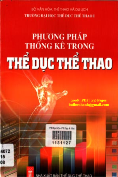 Phương Pháp Thống Kê Trong Thể Dục Thể Thao (NXB Thể Dục Thể Thao 2008) - Nguyễn Đức Văn, 236 Trang