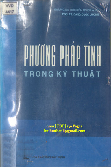 Phương Pháp Tính Trong Kỹ Thuật (NXB Xây Dựng 2001) - Đặng Quốc Lương, 130 Trang