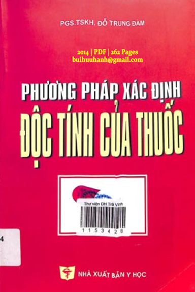 Phương Pháp Xác Định Độc Tính Của Thuốc (NXB Y Học 2014) - Đỗ Trung Đàm, 262 Trang