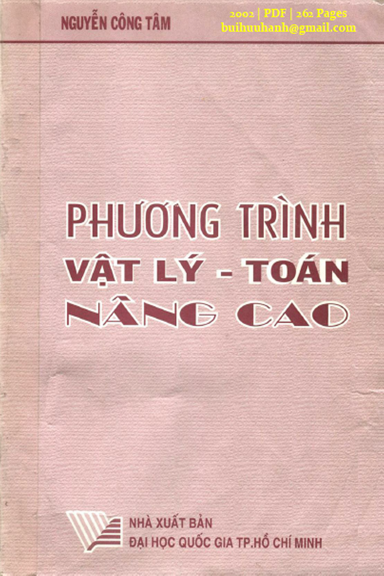 Phương Trình Vật Lý-Toán Nâng Cao (NXB Đại Học Quốc Gia 2002) - Nguyễn Công Tâm, 262 Trang