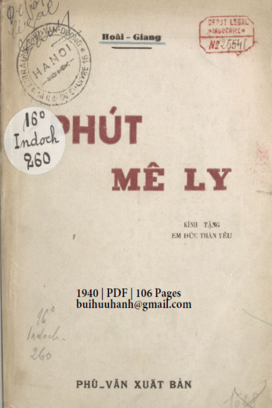 Phút Mê Ly (NXB Phù Văn Đường 1940) - Hoài Giang, 106 Trang