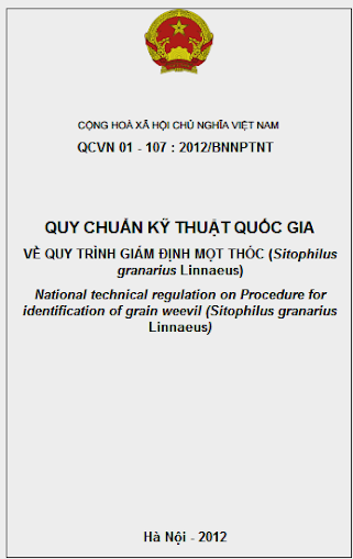 QCVN 01-107-2012-BNNPTNT - Về Quy Trình Giám Định Mọt Thóc (Sitophilus Granarius Linnaeus)