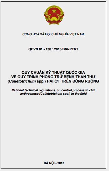 QCVN 01-138-2013-BNNPTNT - Quy Trình Phòng Trừ Bệnh Thán Thư Hại Ớt Trên Đồng Ruộng