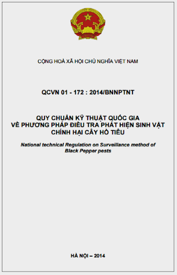 QCVN 01-172-2014-BNNPTNT - Phương Pháp Điều Tra Phát Hiện Sinh Vật Chính Hại Cây Hồ Tiêu