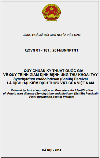 QCVN 01-181-2014-BNNPTNT - Quy Trình Giám Định Bệnh Ung Thư Khoai Tây Synchytrium Endobioticum