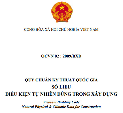 QCVN 02-2009-BXD - Quy Chuẩn Kỹ Thuật Quốc Gia Số Liệu Điều Kiện Tự Nhiên Dùng Trong Xây Dựng