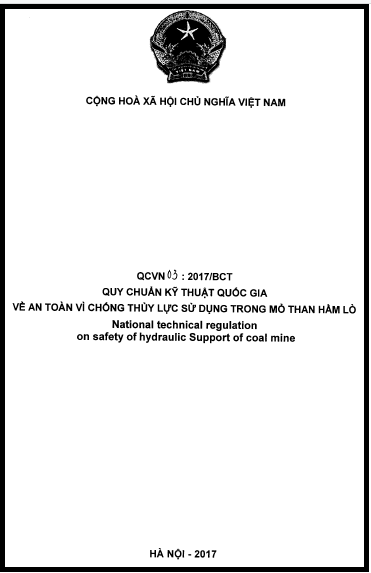 QCVN 03-2017-BCT - An Toàn Vì Chống Thủy Lực Sử Dụng Trong Mỏ Than Hầm Lò