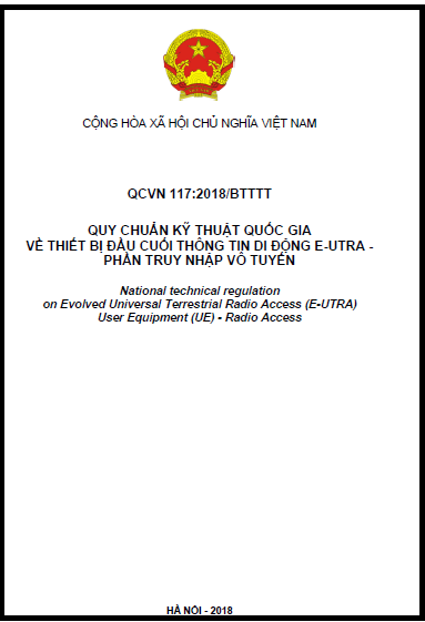 QCVN 117-2018-BTTTT - Thiết Bị Đầu Cuối Thông Tin Di Động E-UTRA-Phần Truy Nhập Vô Tuyến