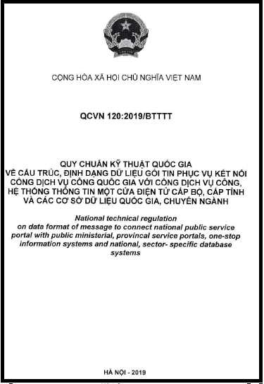 QCVN 120-2019-BTTTT - Cấu Trúc, Định Dạng Dữ Liệu Gói Tin Phục Vụ Kết Nối Cổng Dịch Vụ