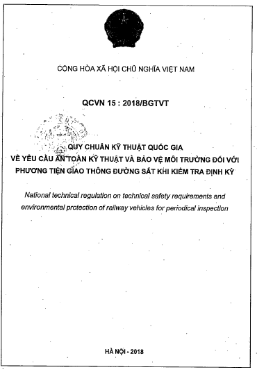 QCVN 15-2018-BGTVT - Yêu Cầu An Toàn Kỹ Thuật Và Bảo Vệ Môi Trường Đối Với Phương Tiện Giao Thông
