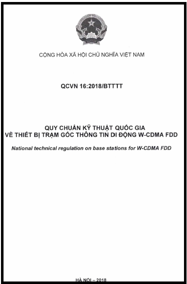 QCVN 16-2018-BTTTT - Thiết Bị Trạm Gốc Thông Tin Di Động W-CDMA FDD