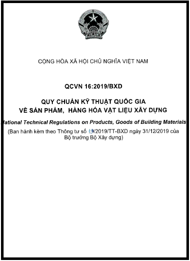 QCVN 16-2019-BXD - Sản Phẩm, Hàng Hóa Vật Liệu Xây Dựng