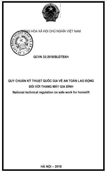 QCVN 32-2018-BLĐTBXH - An Toàn Lao Động Đối Với Thang Máy Gia Đình