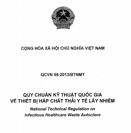 QCVN 55-2013-BTNMT - Quy Chuẩn Kỹ Thuật Quốc Gia Về Thiết Bị Hấp Chất Thải Y Tế Lây Nhiễm
