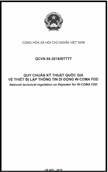 QCVN 66-2018-BTTTT - Thiết Bị Lặp Thông Tin Di Động W-CDMA FDD