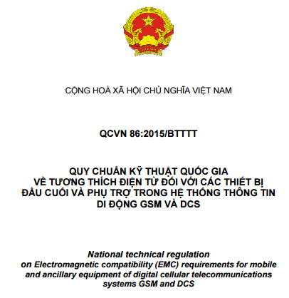 QCVN 86-2015-BTTTT - Quy Chuẩn Kỹ Thuật Quốc Gia Về Tương Thích Điện Từ