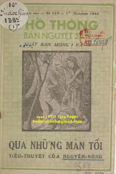 Qua Những Màn Tối Quyển 1 (NXB Tân Dân 1942) - Nguyên Hồng, 124 Trang