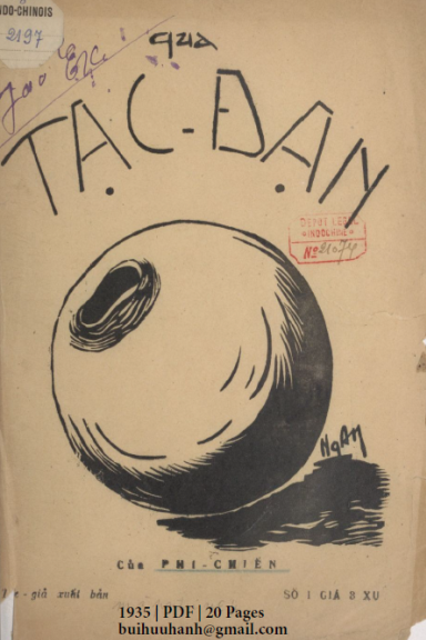 Quả Tạc Đạn Số 1 (NXB Thái Sơn 1935) - Phi Chiến, 20 Trang