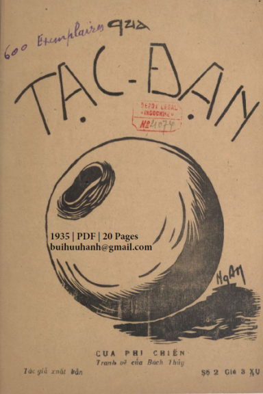 Quả Tạc Đạn Số 2 (NXB Thái Sơn 1935) - Phi Chiến, 20 Trang
