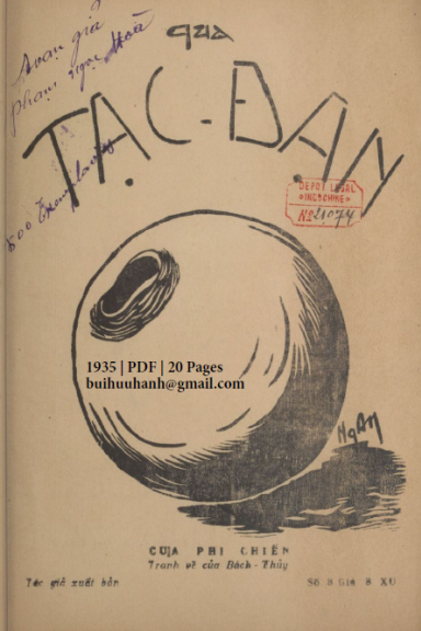 Quả Tạc Đạn Số 3 (NXB Thái Sơn 1935) - Phi Chiến, 20 Trang