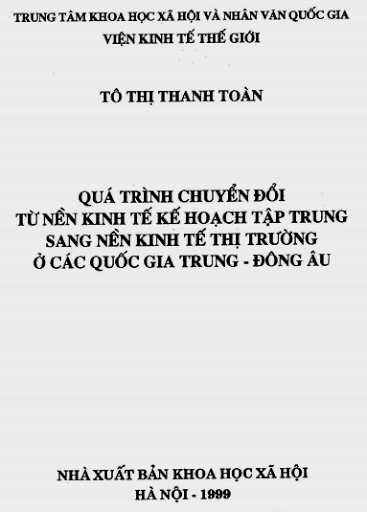 Quá Trình Chuyển Đổi Từ Nền Kinh Tế Kế Hoạch Tập Trung Sang Nền Kinh Tế Thị Trường Ở Các Quốc Gia