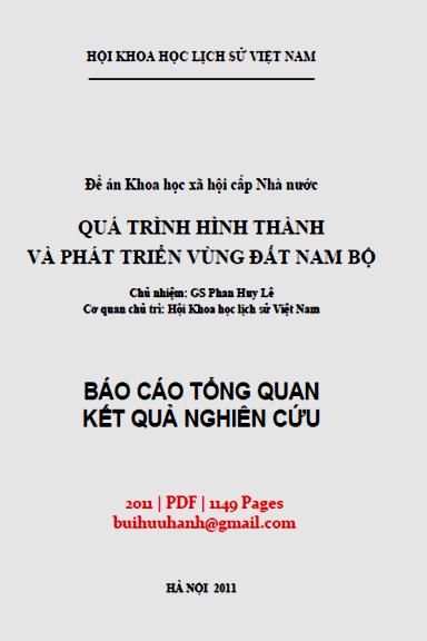 Quá Trình Hình Thành Và Phát Triển Vùng Đất Nam Bộ (NXB Hà Nội 2011) - Phan Huy Lê, 1149 Trang