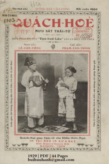 Quách Hòe Mưu Sát Thái Tử (NXB Xưa Nay 1929) - Lê Văn Tiếng, 44 Trang