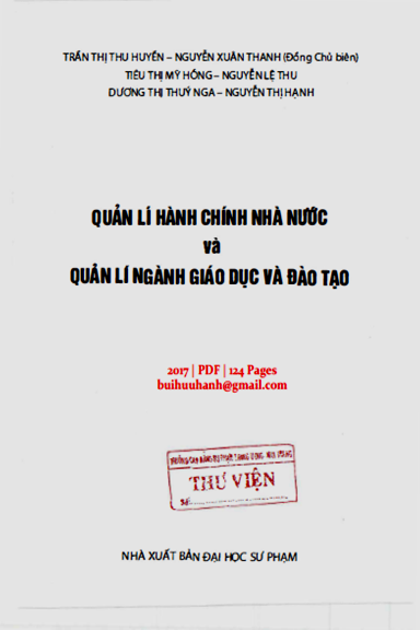 Quản Lí Hành Chính Nhà Nước Và Quản Lí Ngành Giáo Dục Và Đào Tạo - Trần Thị Thu Huyền, 124 Trang